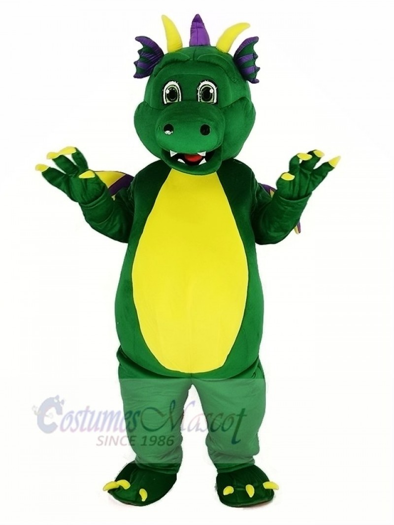 Green Dragon Mascot Costume Cartoon