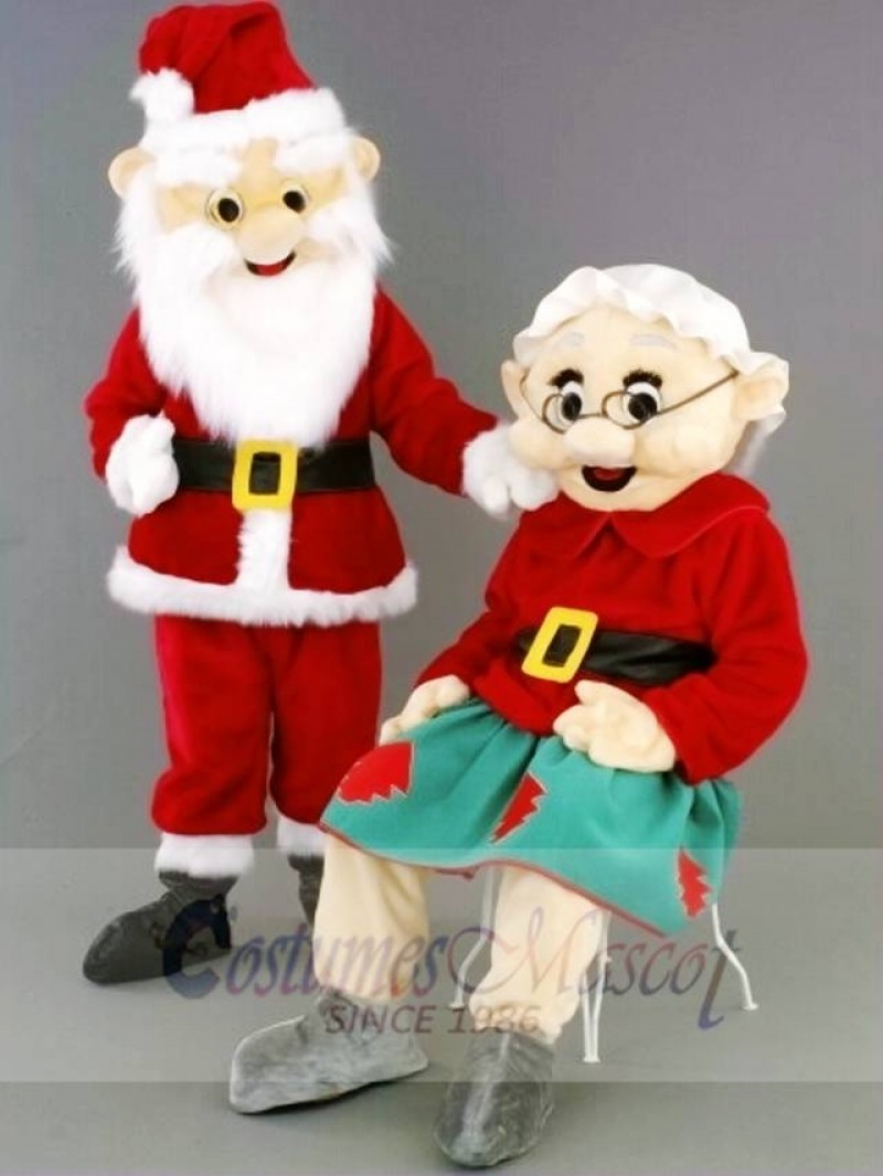 Mr. Santa Claus Father Christmas/Mrs. Santa Claus Mascot Costumes People