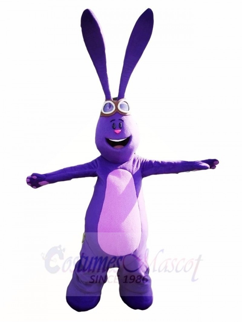 Purple Rabbit Long Ear Easter Bunny Mascot Costumes Animal