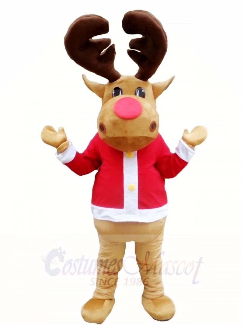 Christmas Deer Brown Reindeer Mascot Costumes Xmas Animal