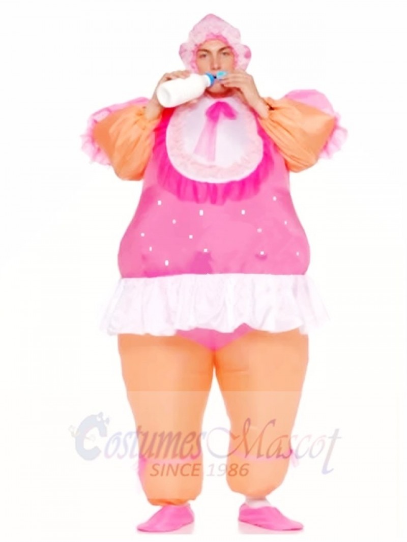 Adult Inflatable Costumes Pink Baby Doll Party Suits