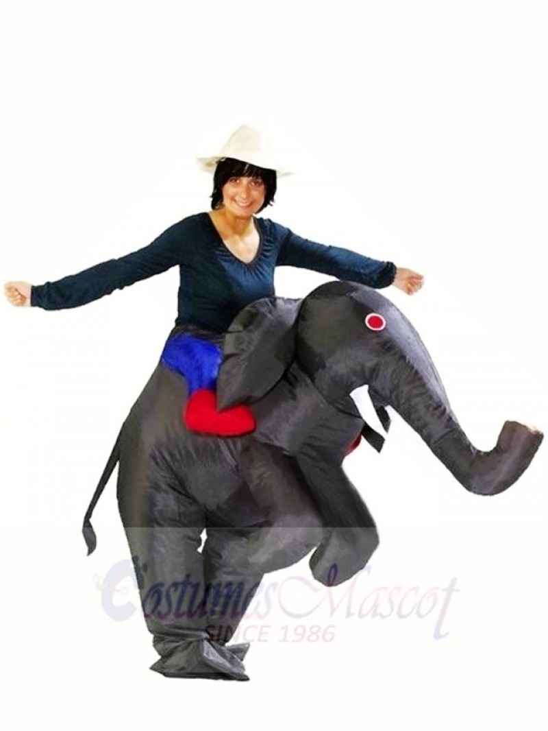 Ride on Black Elephant Inflatable Halloween Xmas Costumes for Adults