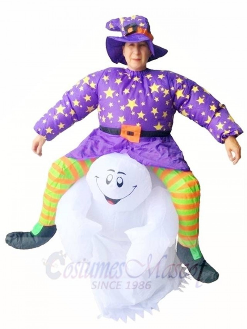 Devil Carry Me Rider on Ghost Scary Inflatable Halloween Christmas Costumes for Adults