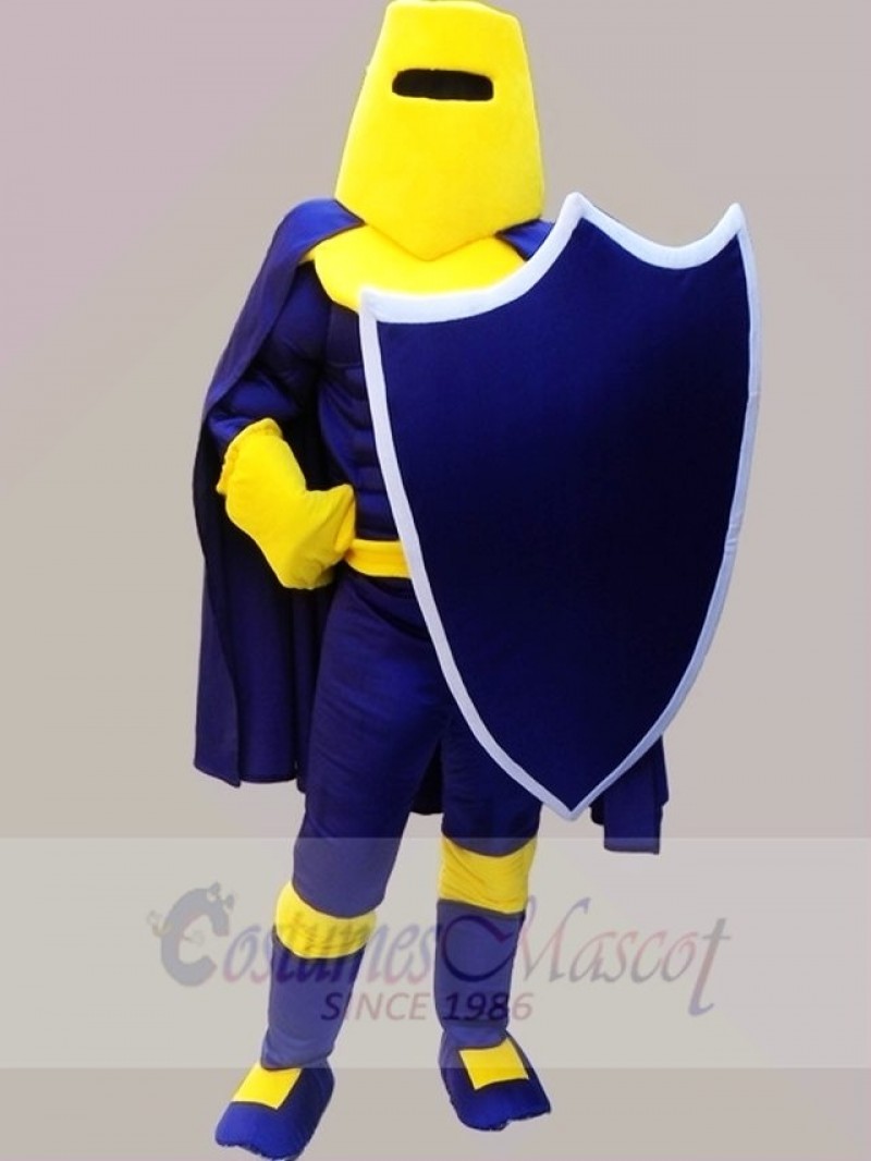 Blue and Yellow Knight Warriors Mascot Costumes People