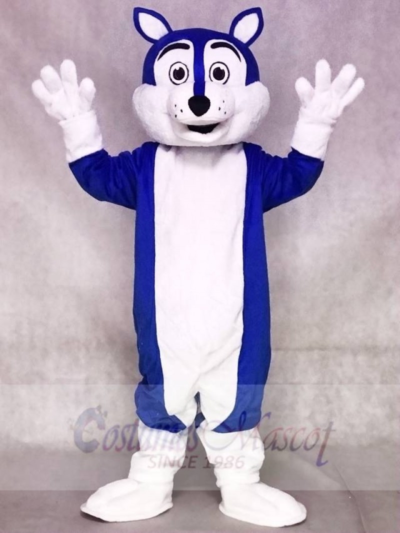 Dark Blue Wolf Fursuit Mascot Costumes Animal