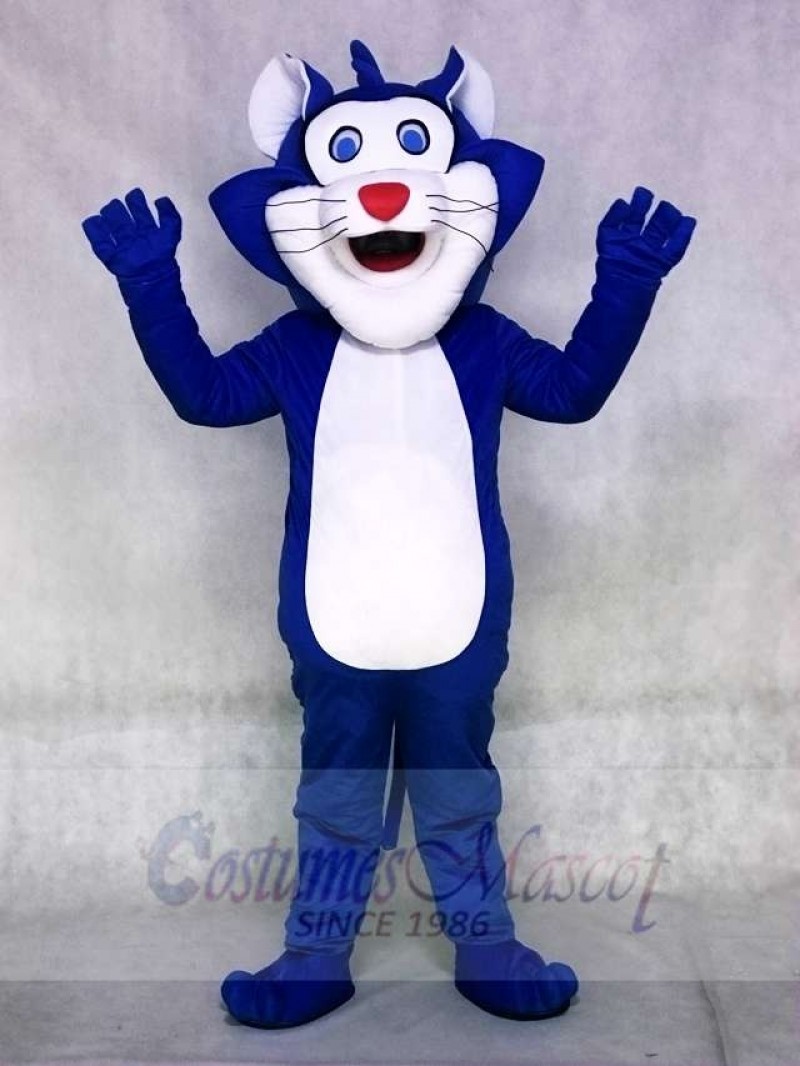 Blue Fat Cat Mascot Costume