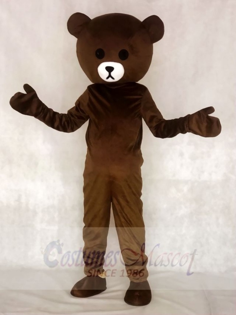 Brown Bear Mascot Costumes Line Town Friends Animal 