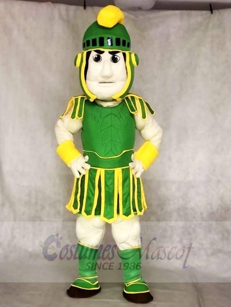 Green and Yellow Spartan Trojan Knight Sparty Mascot Costumes Fancy Carnival Cosplay