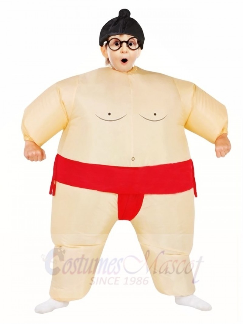 Red Japanese Fat Man Sumo Inflatable Halloween Christmas Costumes for Kids
