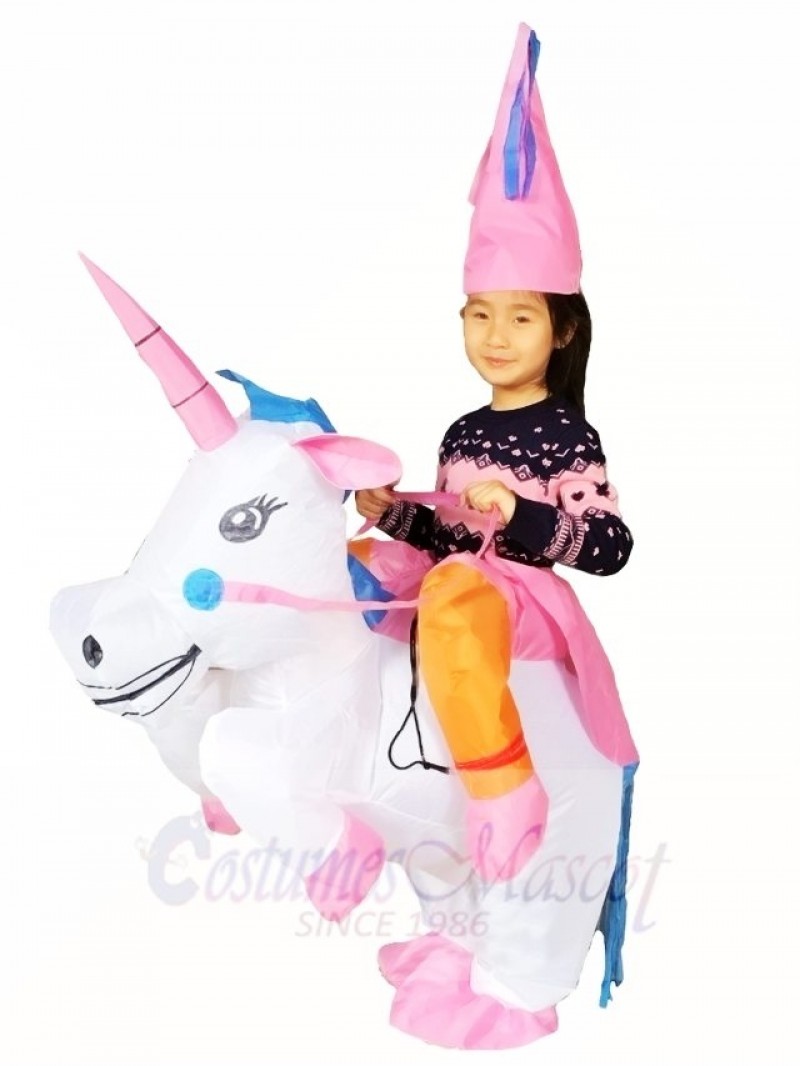 Carry Me Ride on Unicorn Inflatable Halloween Xmas Costumes for Kids