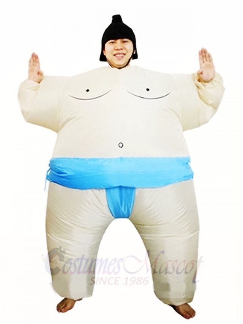 Blue Japanese Fat Man Sumo Inflatable Halloween Christmas Costumes for Adults