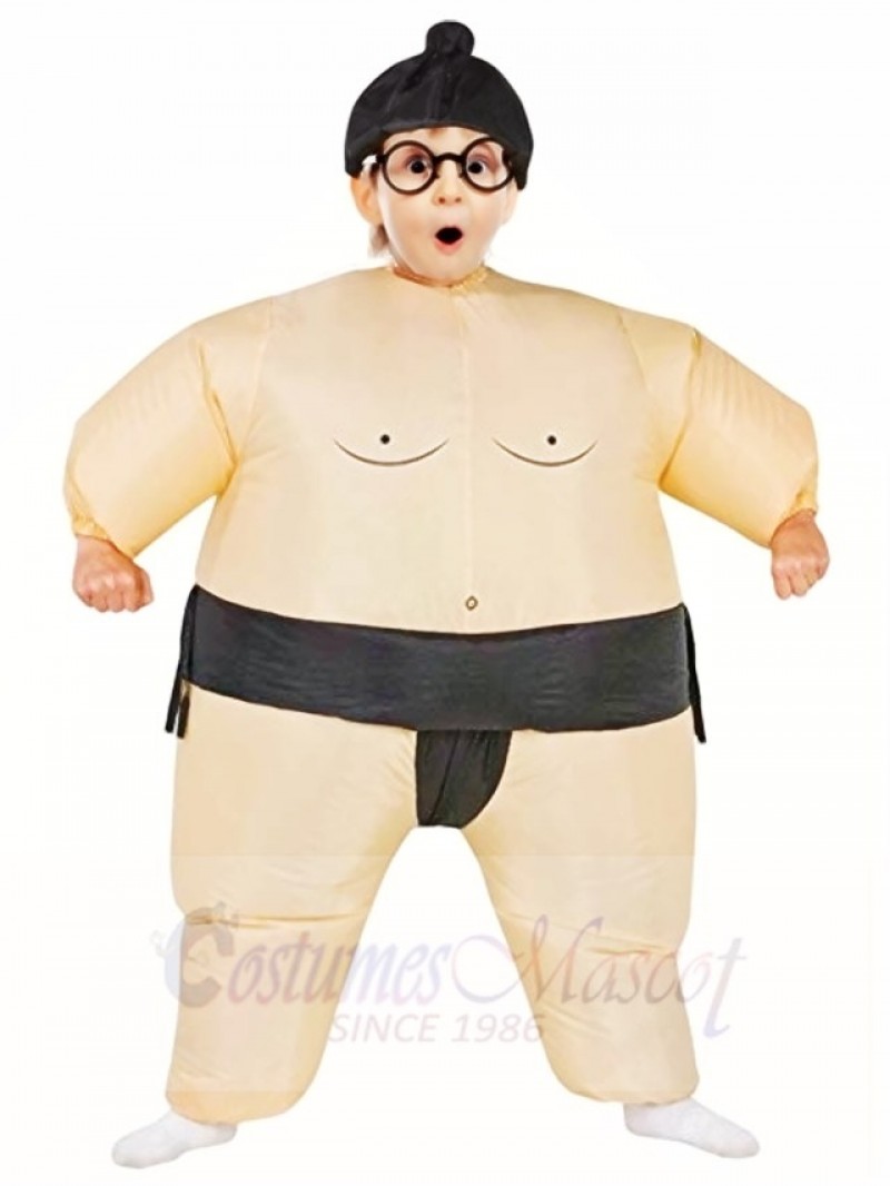 Black Japanese Fat Man Sumo Inflatable Halloween Christmas Costumes for Kids