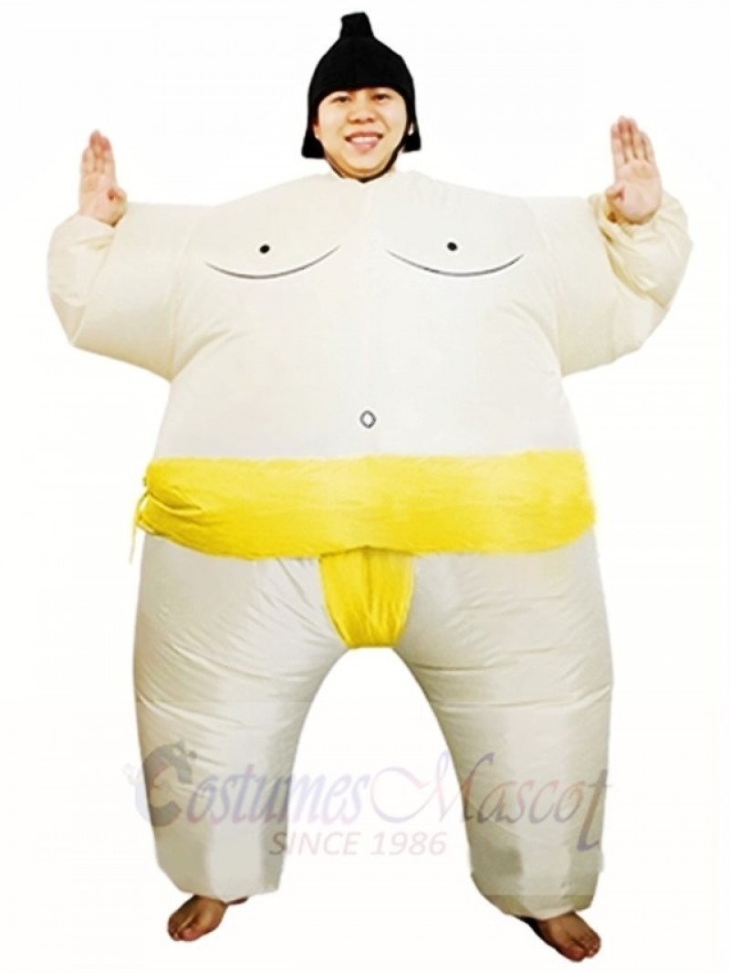 Yellow Japanese Fat Man Sumo Inflatable Halloween Christmas Costumes for Adults