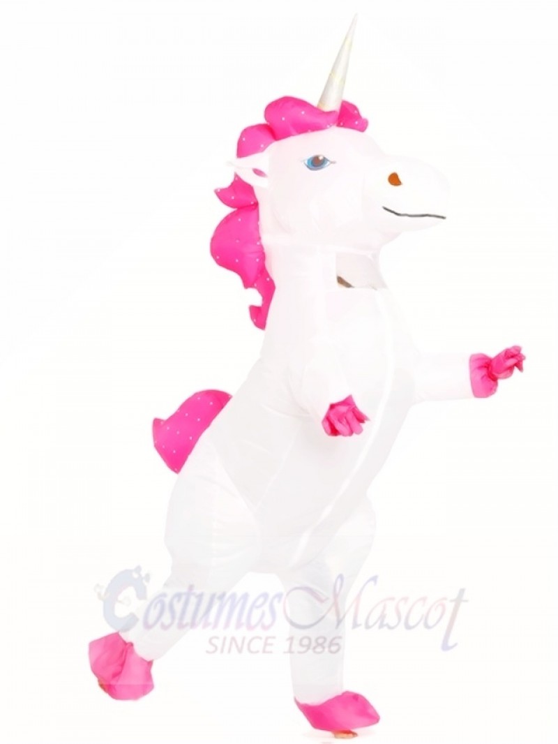 White Unicorn Inflatable Halloween Christmas Costumes for Adults