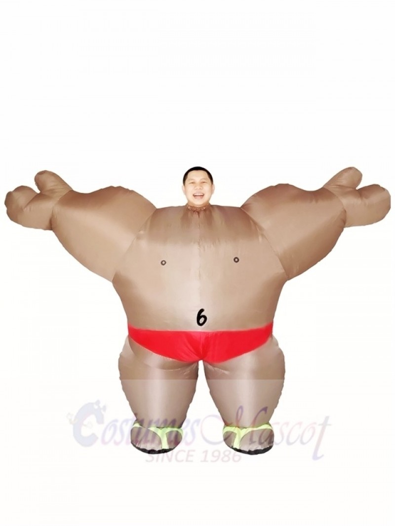 Mr. Fitness Bodybuilder Muscle Man Inflatable Halloween Christmas Costumes for Adults