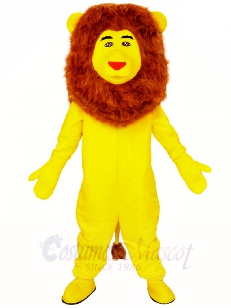 Yellow Lion Brown Mane Mascot Costumes Animal