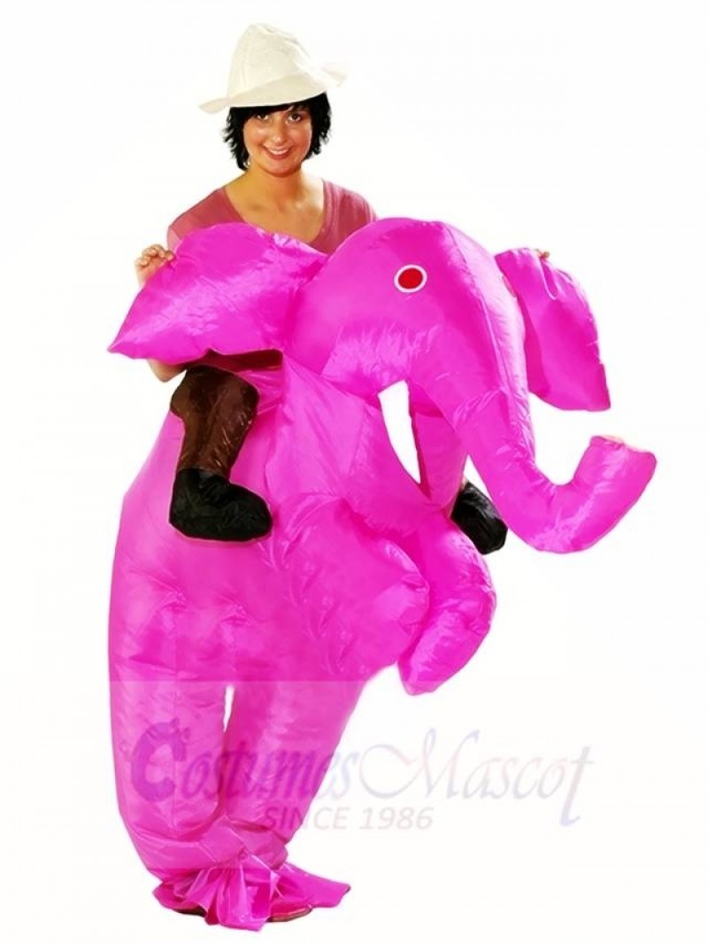 Carry me Ride On Pink Elephant Inflatable Halloween Christmas Costumes for Adults