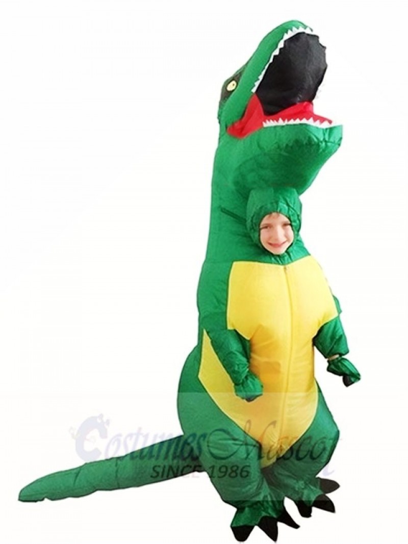 Green T REX Dinosaur Inflatable Halloween Christmas Costumes for Kids