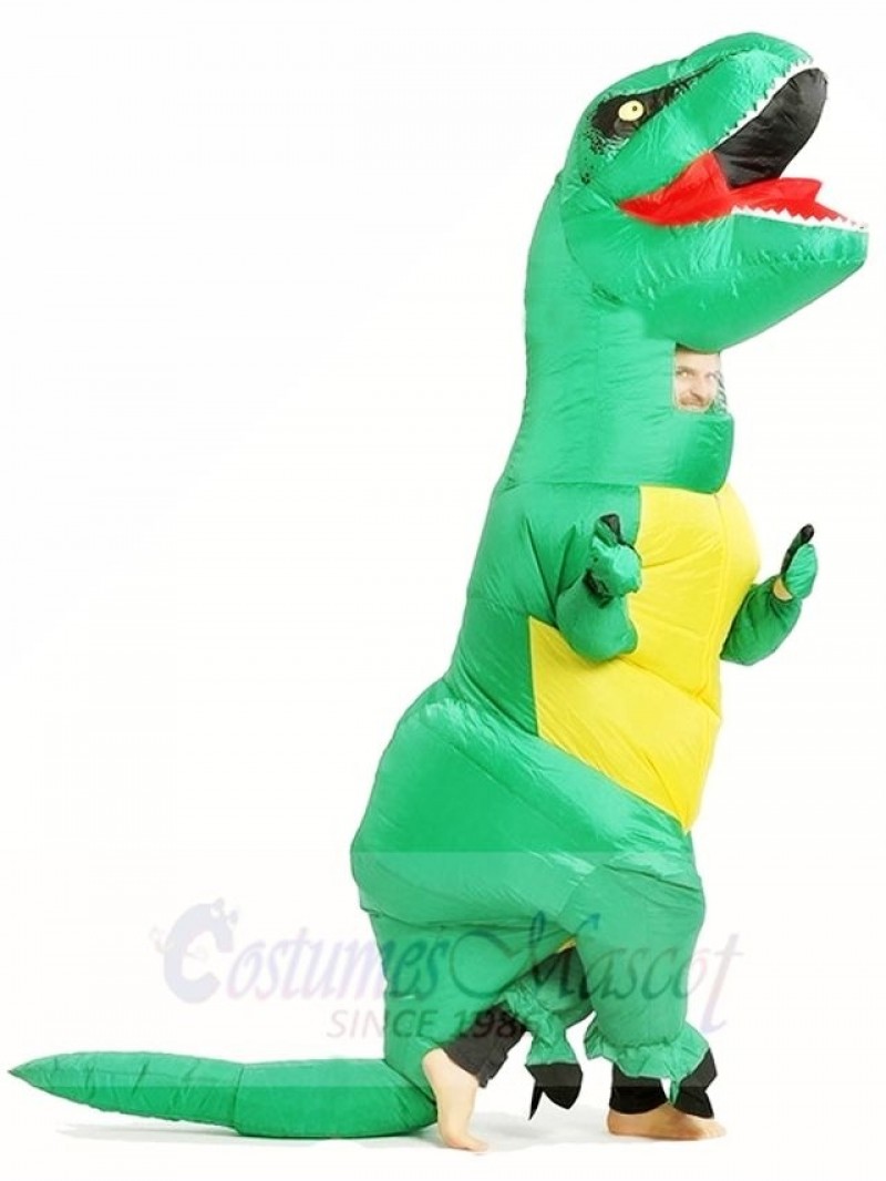 Green T REX Dinosaur Inflatable Halloween Christmas Costumes for Adults