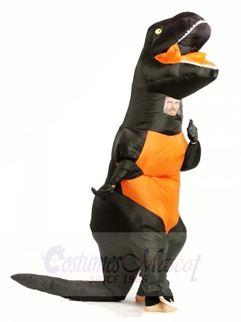 Black T REX Dinosaur Inflatable Halloween Christmas Costumes for Adults