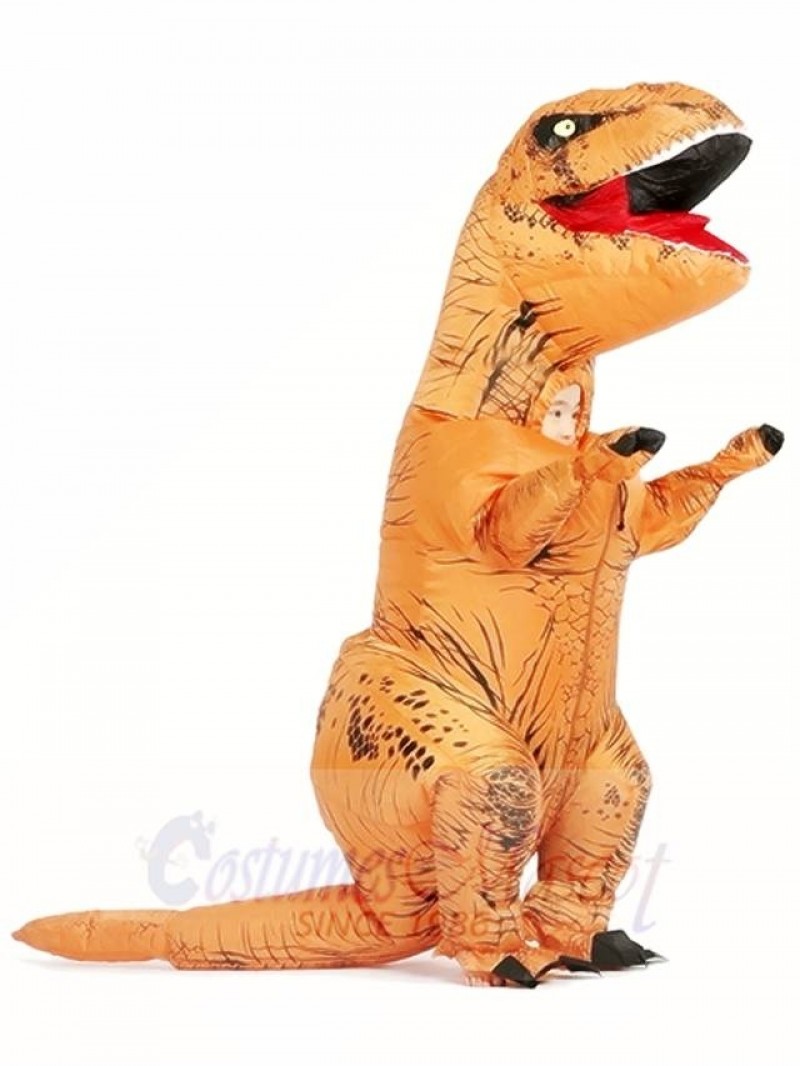 Brown T-REX Dinosaur Inflatable Halloween Christmas Costumes for Kids