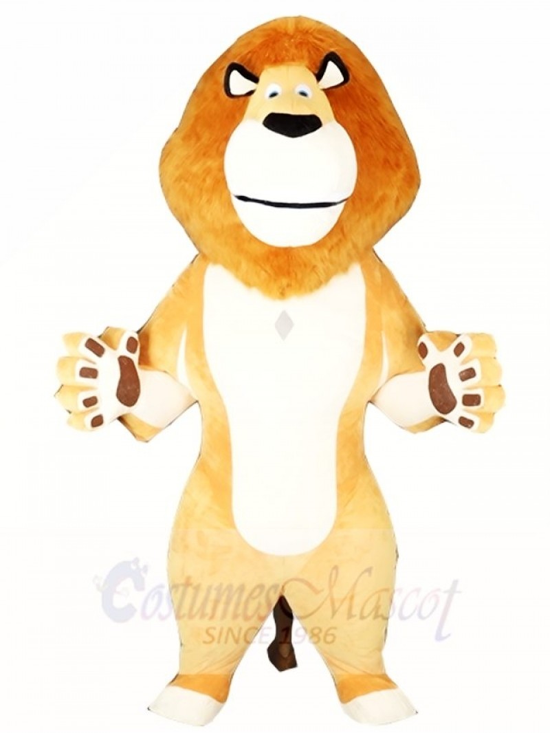 White Belly Lion Mascot Costumes Animal