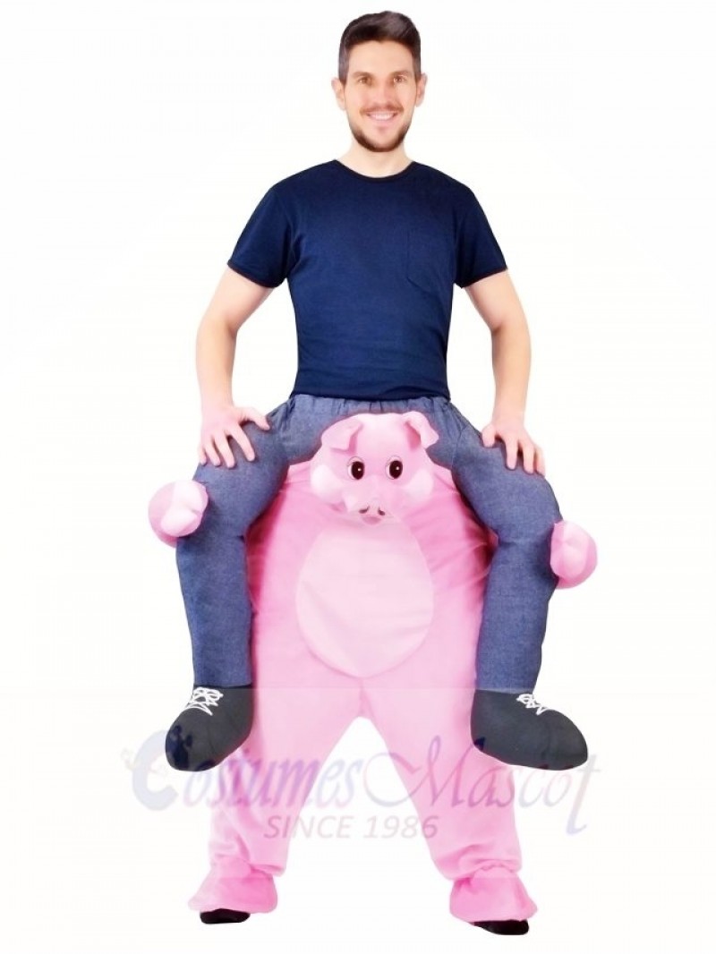 Piggy Back Pink Pig Carry Me Ride on Hog Mascot Costumes Halloween 