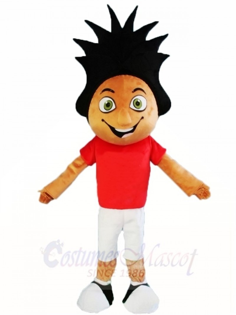Red Shirt Sport Boy Mascot Costumes People