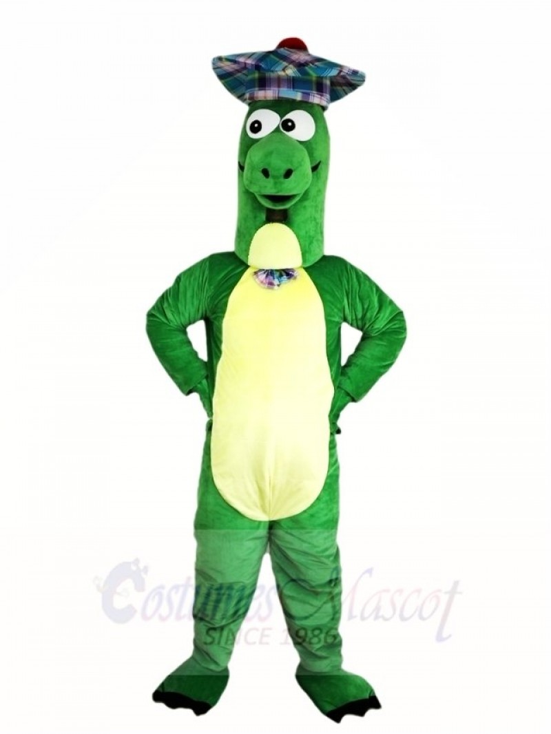 Green Dinosaur with Hat Mascot Costumes Animal