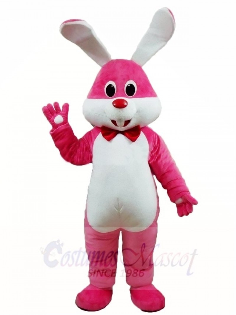 Pink Rabbit Easter Bunny with Bowknot Mascot Costumes Animal