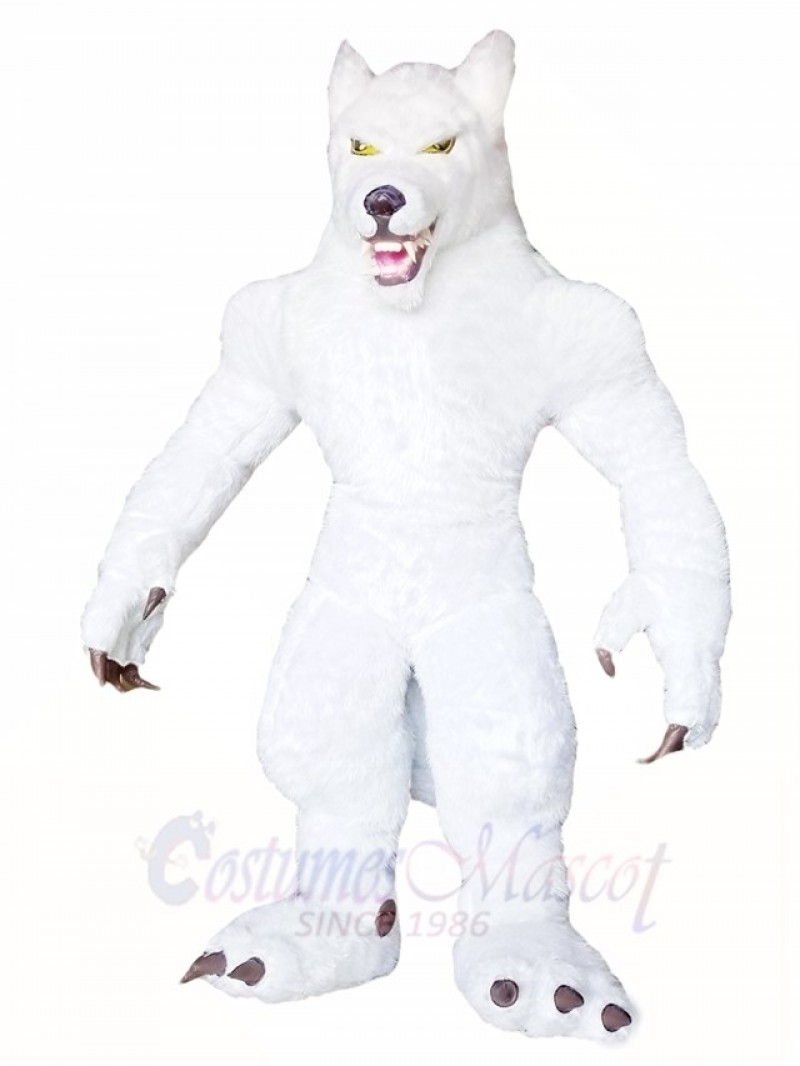 White Wolf Mascot Costumes Animal