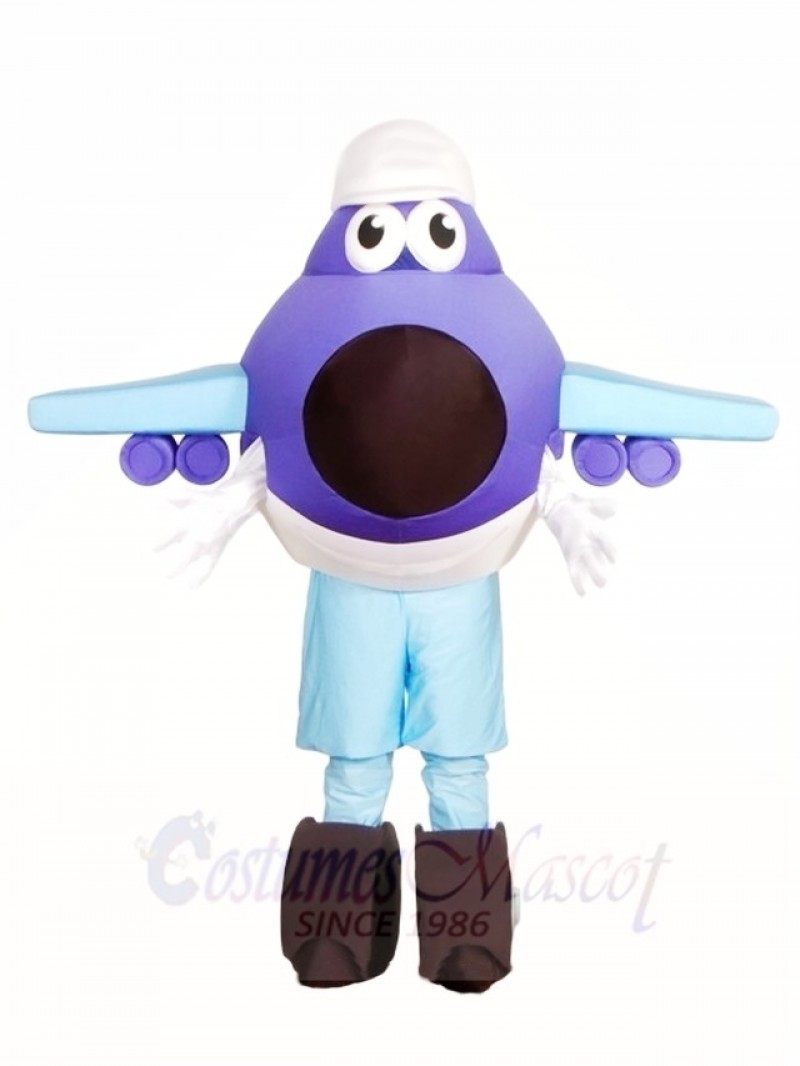 Purple and Blue Plane Mascot Costumes