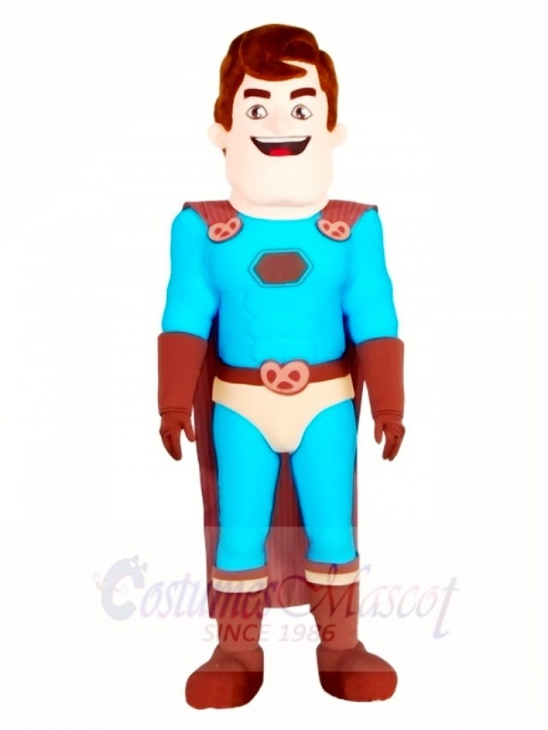 Super Hero with Brown Cloak Mascot Costumes People