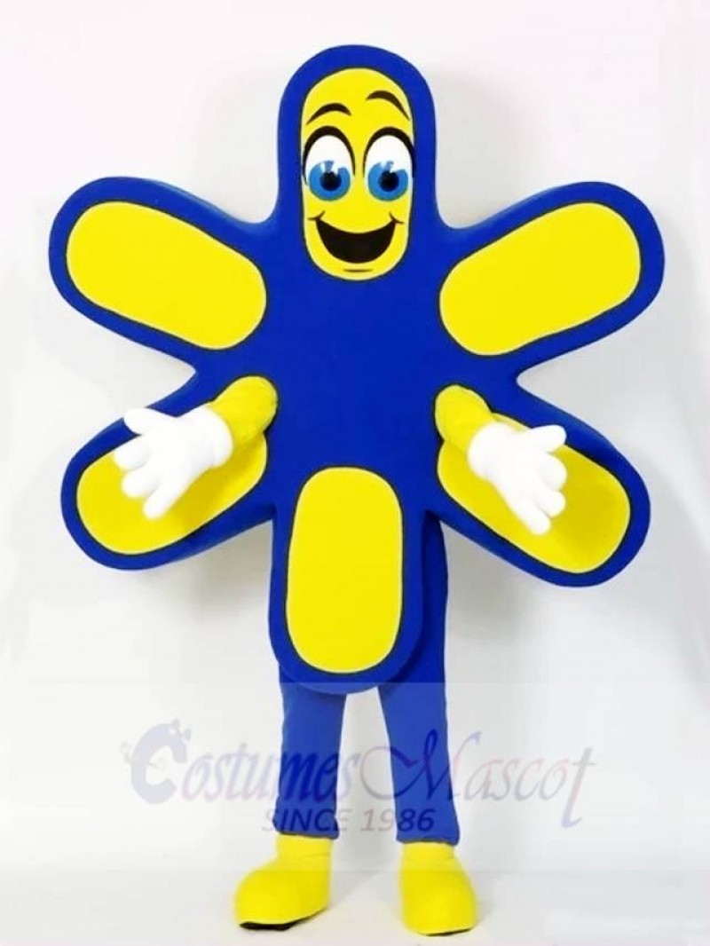 Blue and Yellow Flower Mascot Costumes Plant