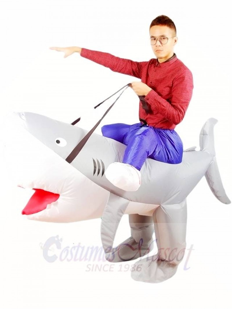 Ride on Shark Inflatable Halloween Xmas Costumes for Adults