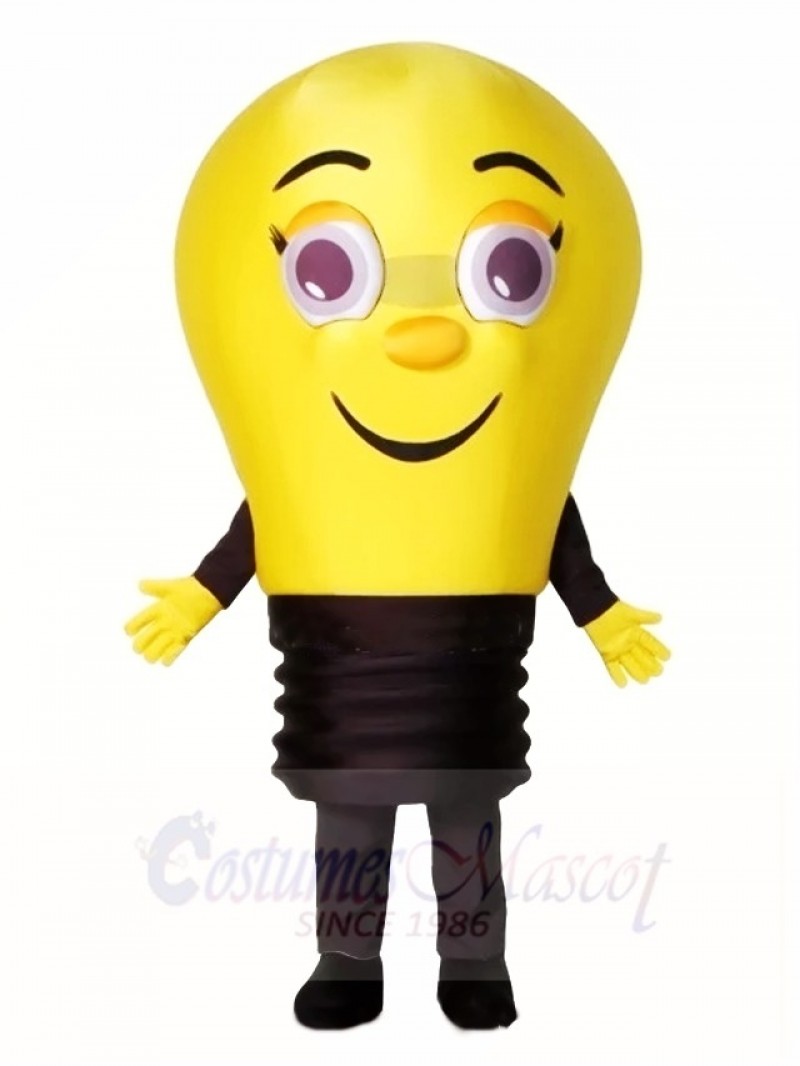 Yellow Lamp Light Bulb Mascot Costumes 