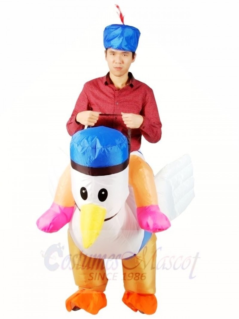 Ride on Sea Gull Rooster Chicken Cock Inflatable Halloween Xmas Costumes for Adults