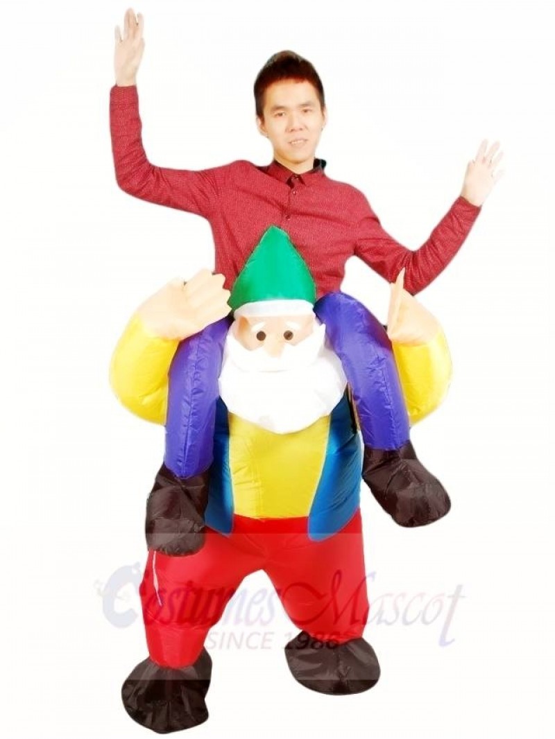 Ride on Garden Gnome Elf Inflatable Halloween Xmas Costumes for Adults