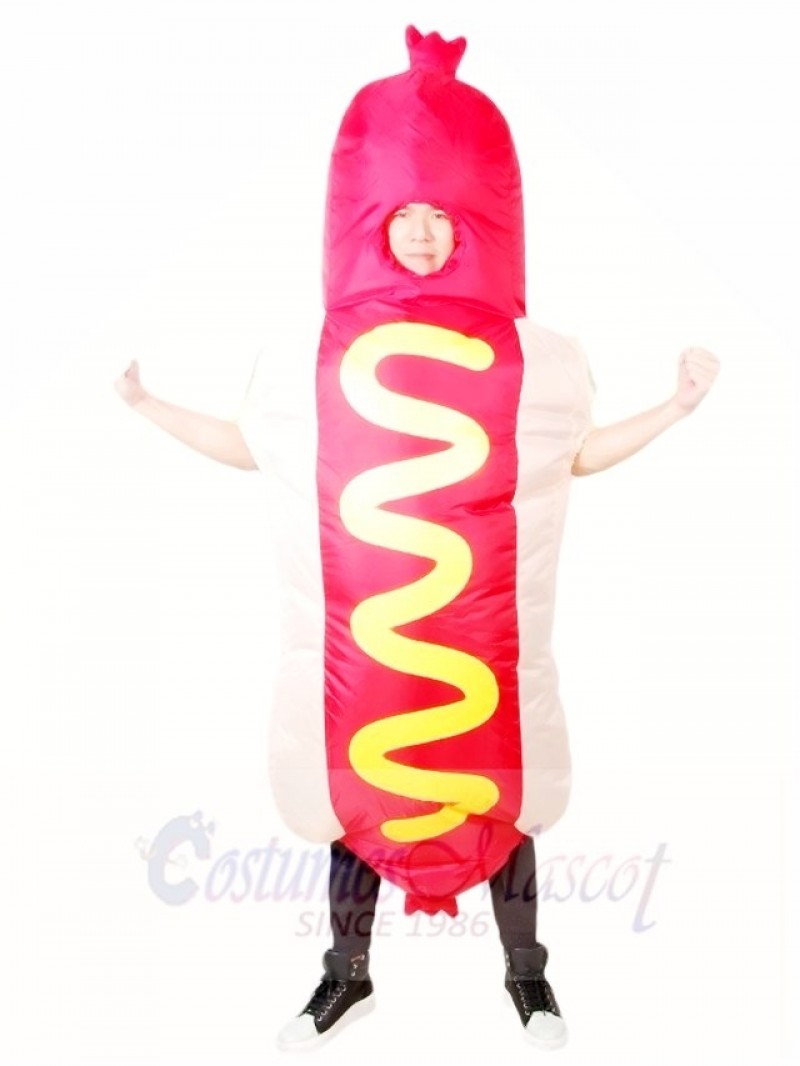 Snack Food Promotion Hot Dog Inflatable Halloween Christmas Costumes for Adults