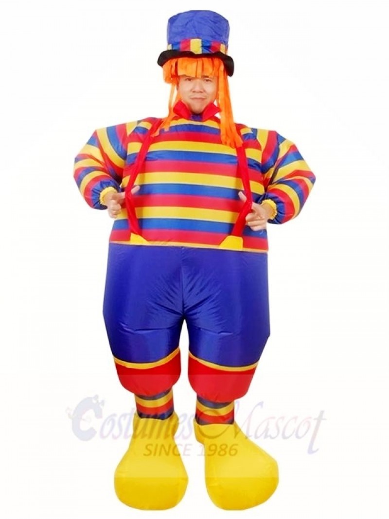 Clown with Stripes Inflatable Halloween Christmas Holiday Costumes for Adults