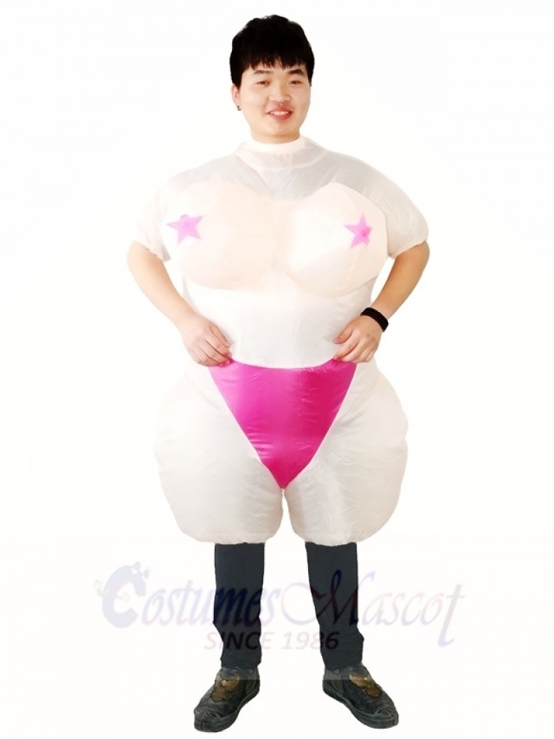 Boobs Inflatable Halloween Blow Up Costumes for Adults