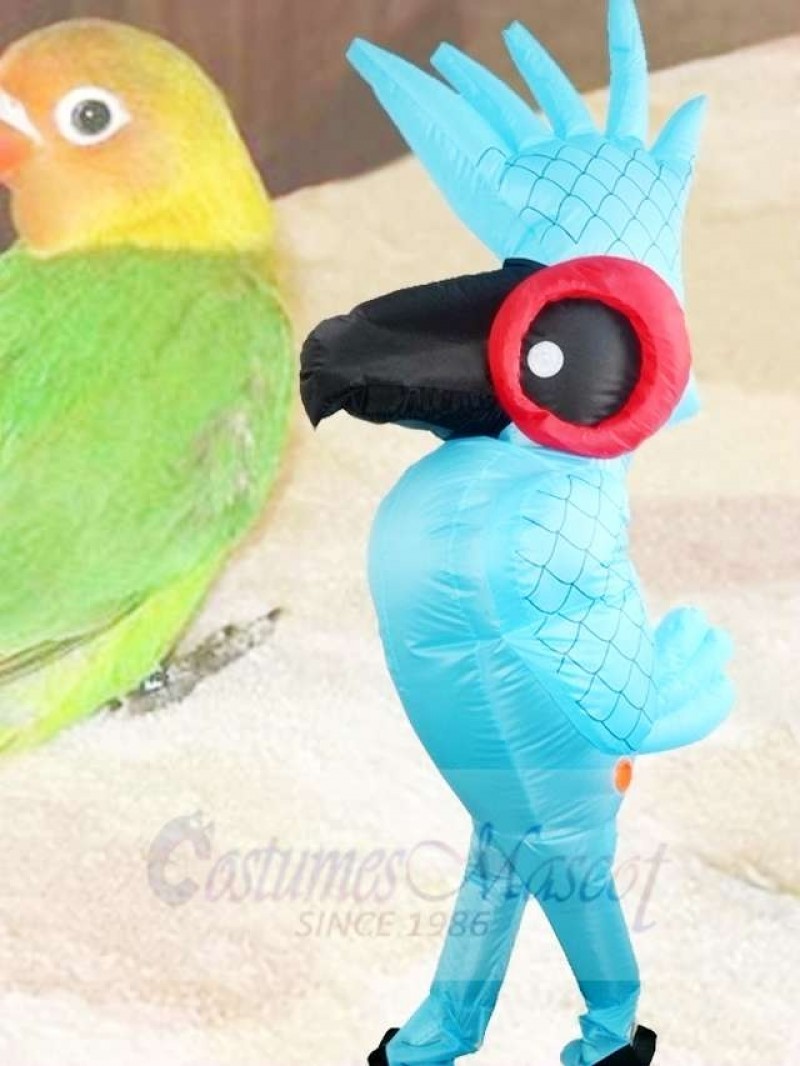 Rio Blue Parrot Bird Inflatable Halloween Xmas Blow Up Costumes for Adults