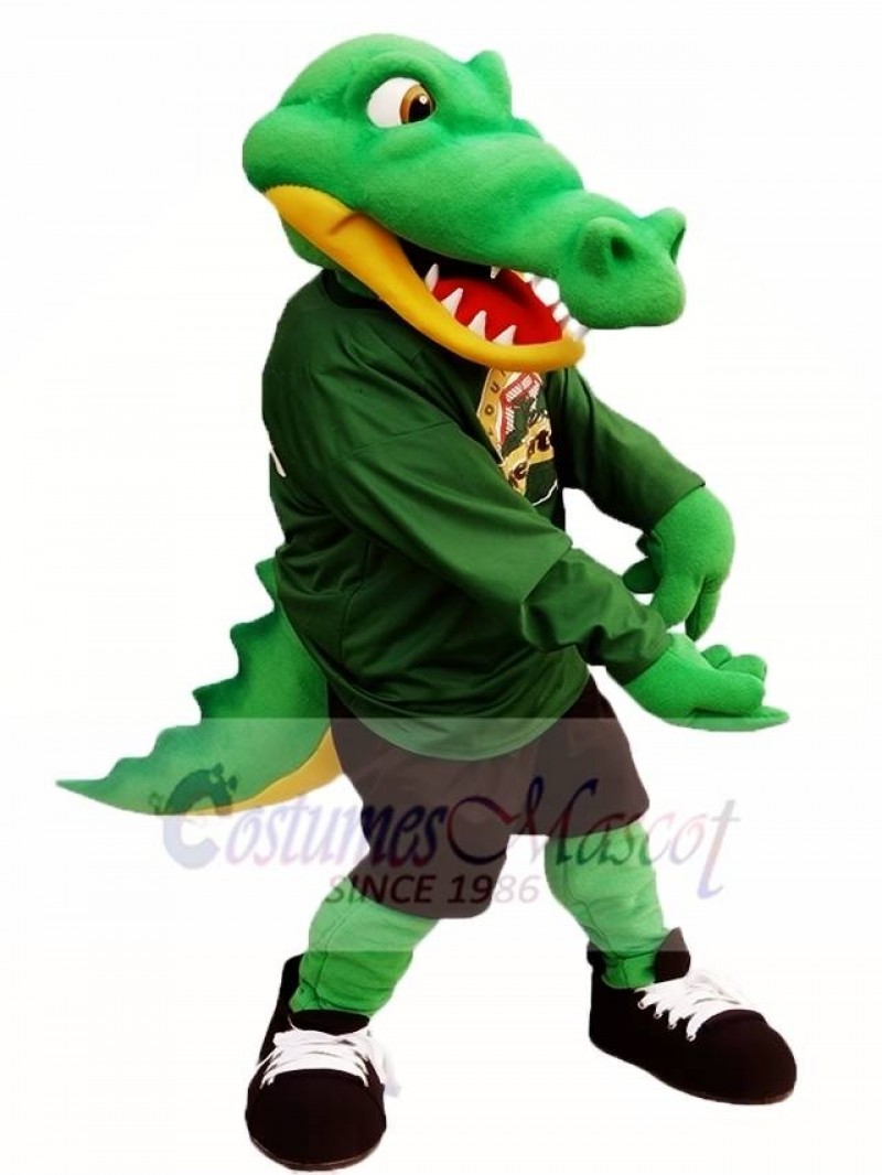 Green Athlete Alligator Mascot Costume Crocodile Mascot Costumes
