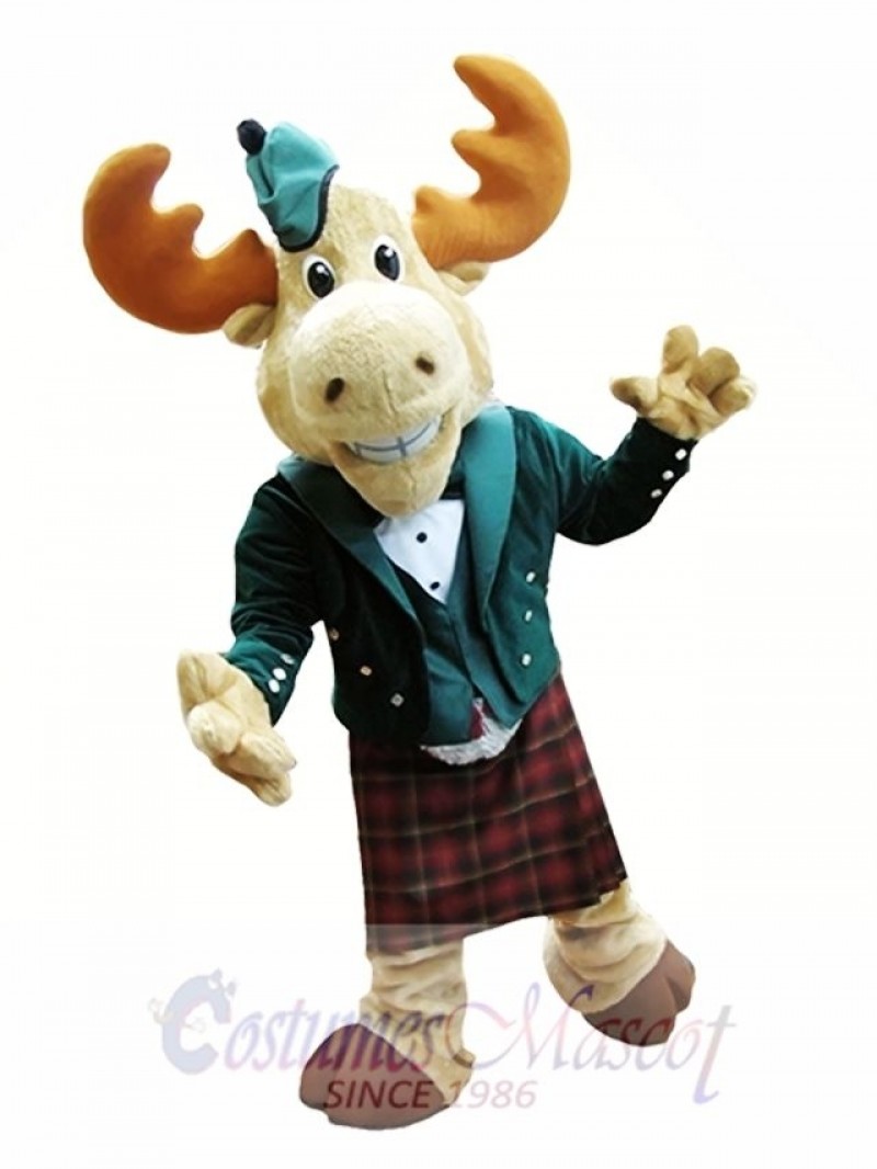 Bull Moose Mascot Costume Moose in Bellman Suit Mascot Costume