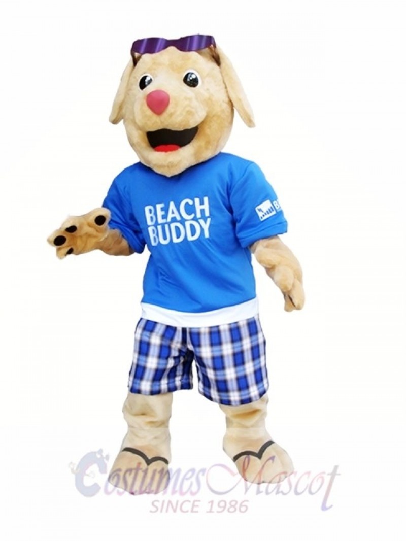 Dog with Sunglasses Mascot Costume Beach Buddy Dog Mascot Costumes Animal 