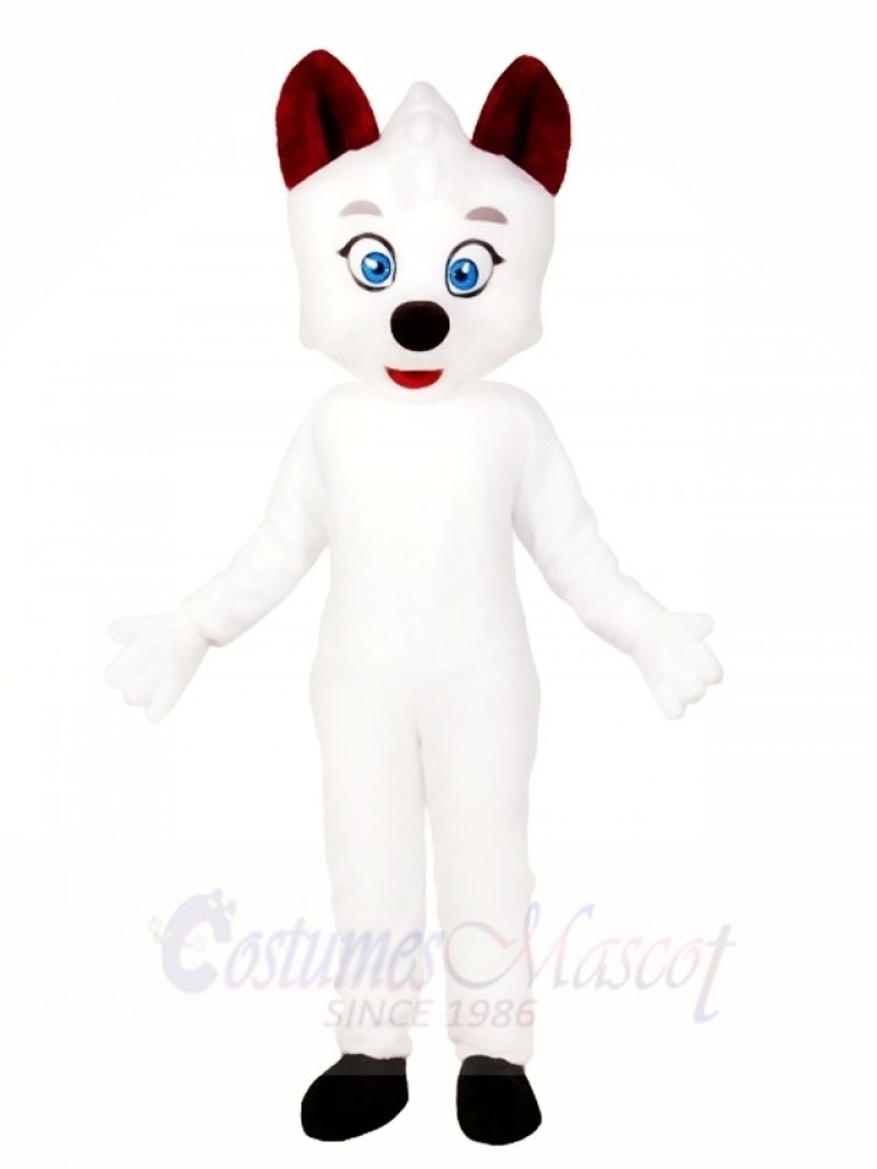 Red Ear White Dog Mascot Costumes Animal