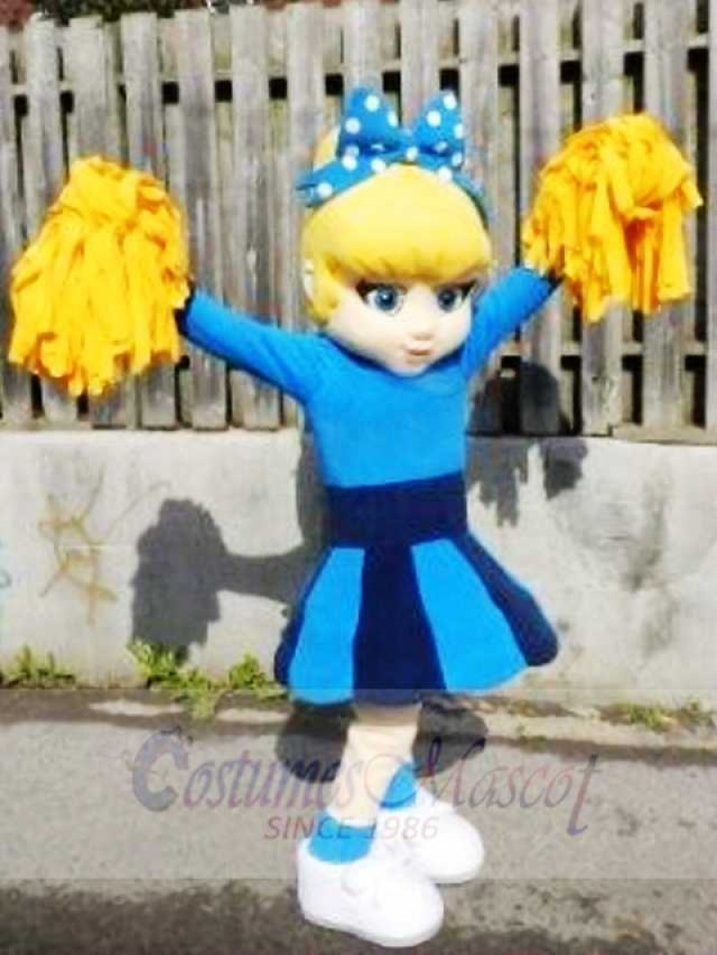 Blue Dress Cutie Cheer Leader Mascot Costumes People