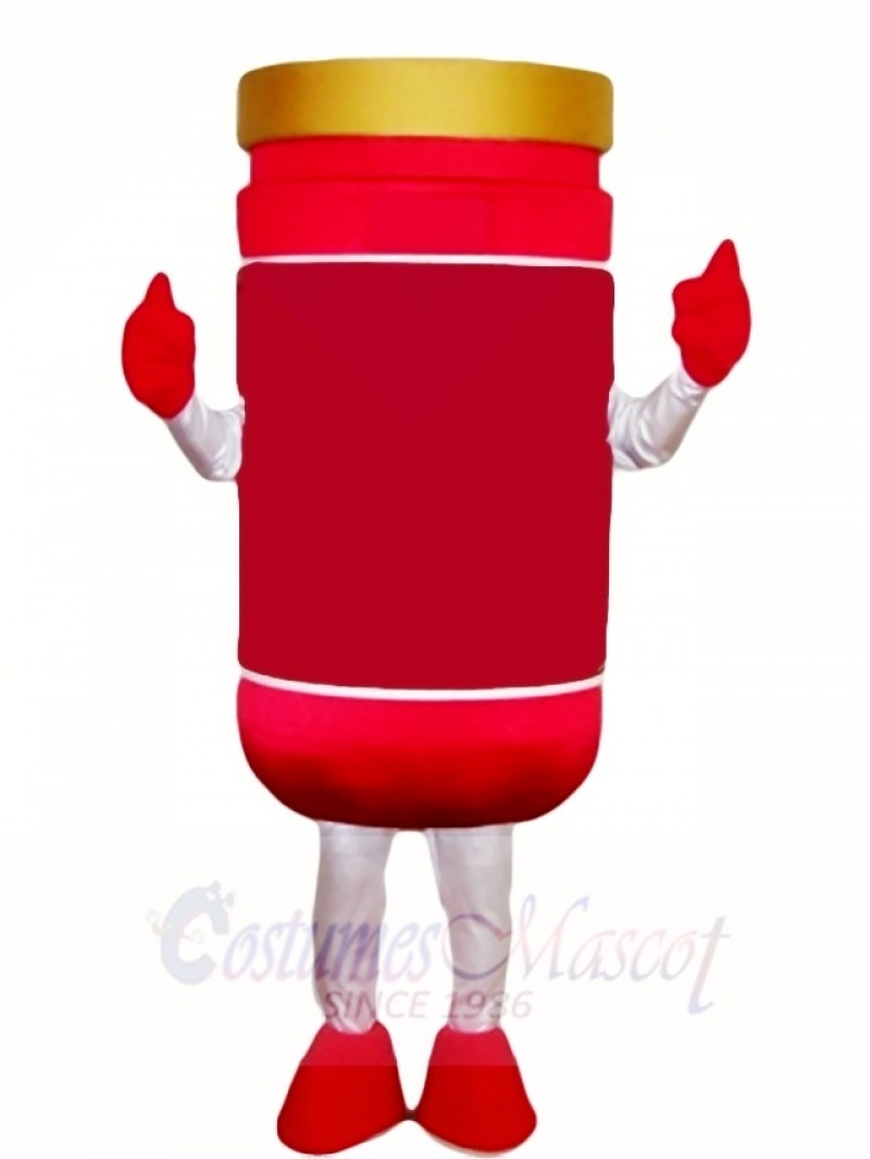 Red Tomato Sauce Ketchup Pepper Jelly Jar Mascot Costumes