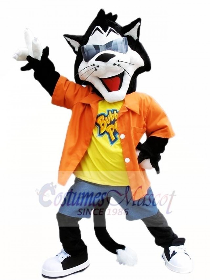 Black Cat with Sunglasses Mascot Costumes Animal