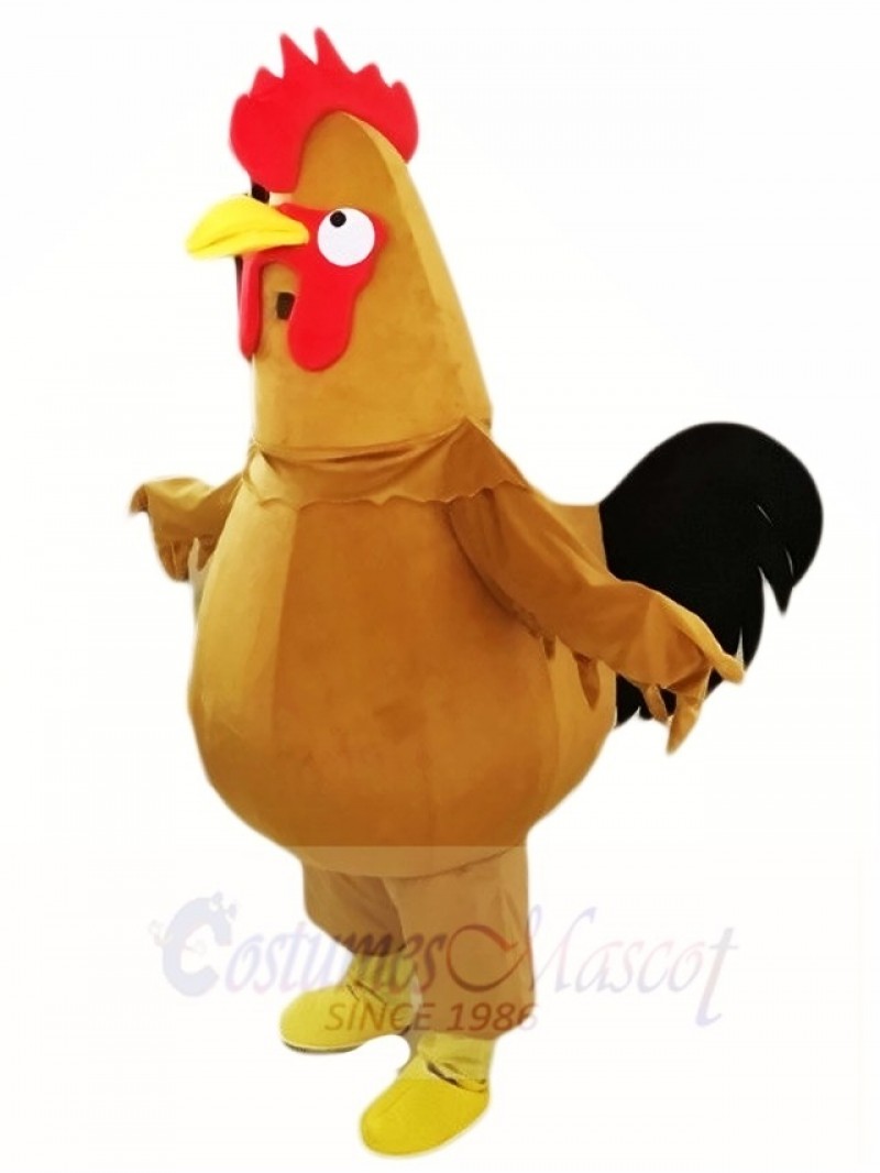 Brown Chicken Cock Rooster Mascot Costumes Poultry Animal 